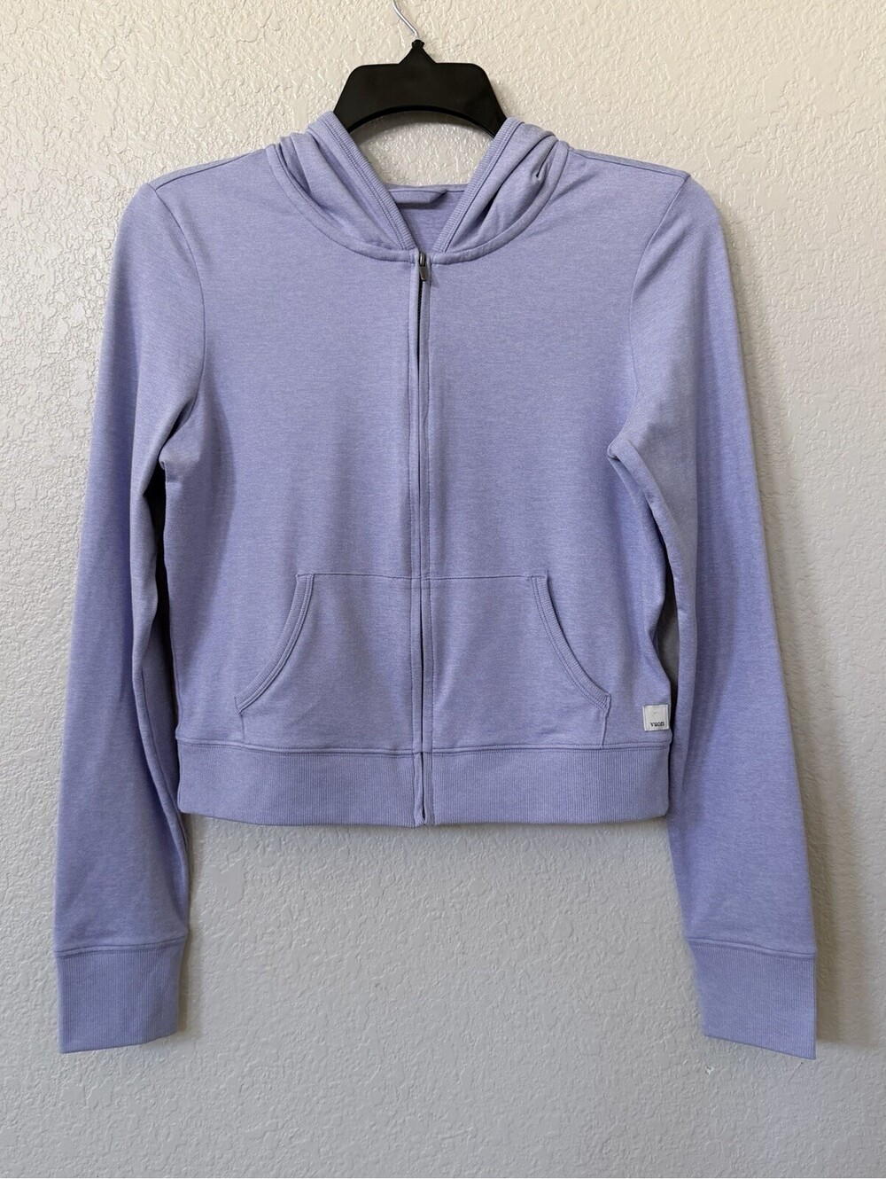 New Vuori Halo Mini Full Zip Hoodie Hyacinth Heather Size S $98
